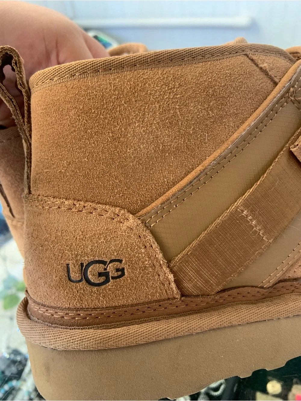 Discontinued UGG Chestnut Suede Ankle Booties with Strap